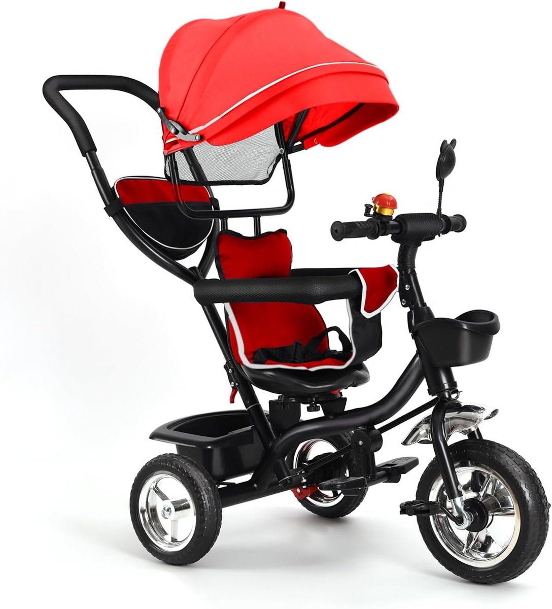 Kinderdriewieler met duwstang - Loopfiets peuter - Veilig op pad - Multifunctioneel 3-in-1 - 75 cm - Blauw Driewieler kopen online