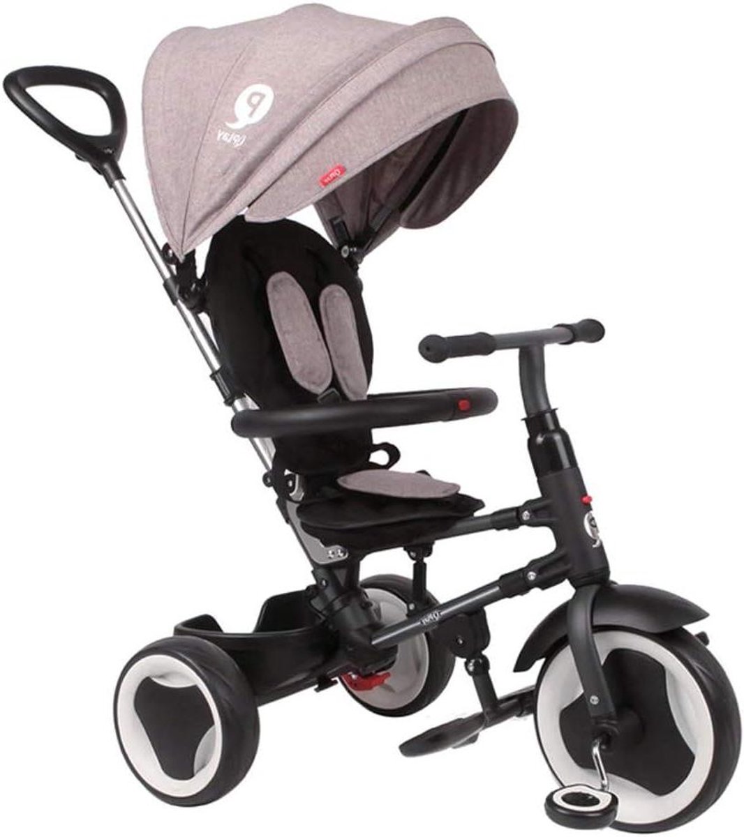 kinderdriewieler opvouwbare loopfiets buiten spelen 3 in 1 model medium grijs