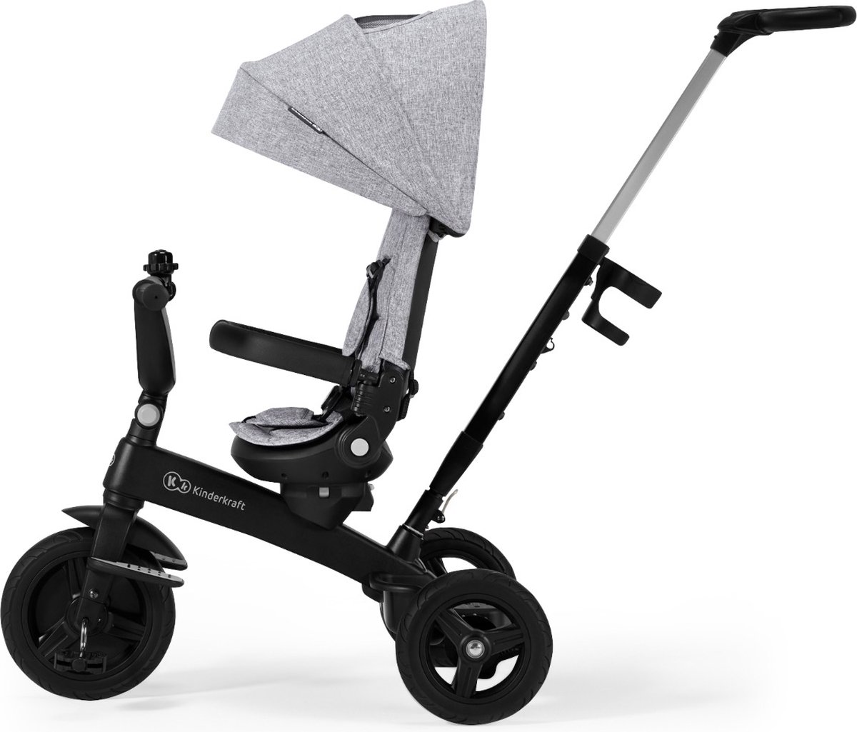 Kinderkraft TWIPPER - Driewieler - 5-in-1 meegroeiend - Draaibare zitting - Grijs Driewieler kopen online