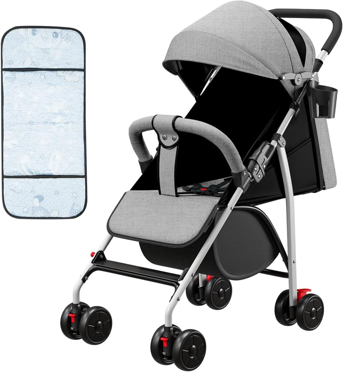 kindertricycle 4 in 1 loopfiets kinderen veilig buiten spelen 360 graden draaibare zitting tot 25 kg grijs