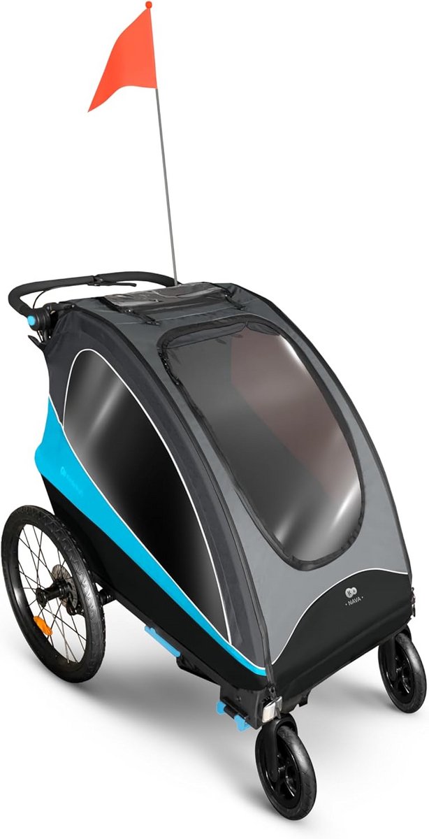kinderwagen fietskar dubbele kinderwagen actief gezin 3 in 1 functionaliteit 155 x 80 cm blauw