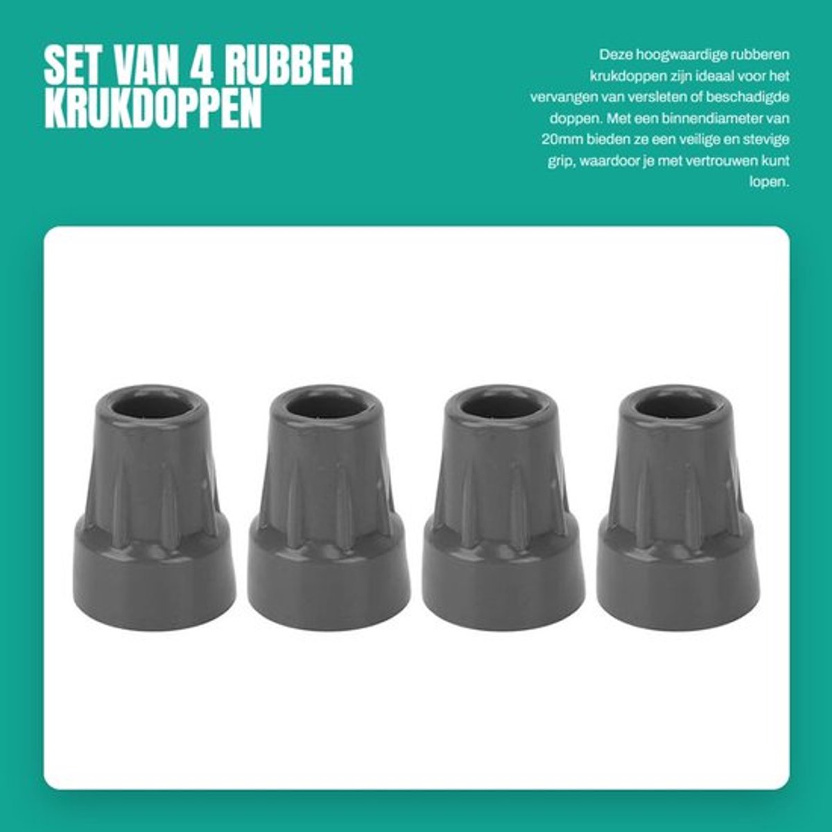 Kruktip Antislip - Rubber - Vervanging - Onderarm Kruk - Lichtgewicht - Veiligheidsaccessoire - Lange levensduur - Krukvoet Skateonderdeel kopen online