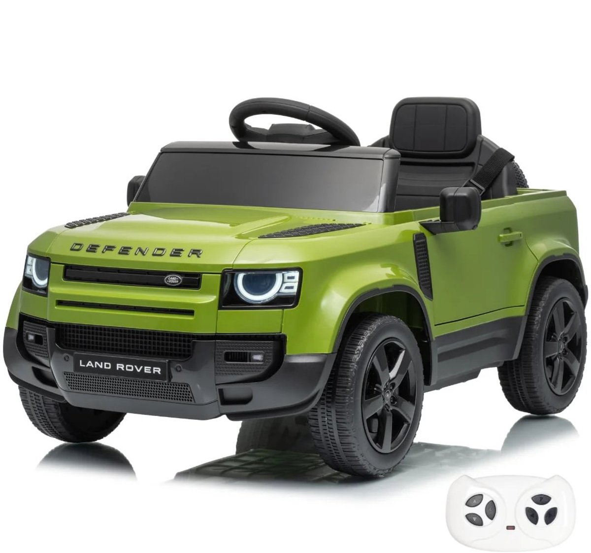 land rover defender 90 elektrische kinderauto 12v 1 tot 5 jaar accuvoertuig met afstandsbediening eva wielen 3 puntsgordel accuvoertuig met werkende deuren mp3 speler groen
