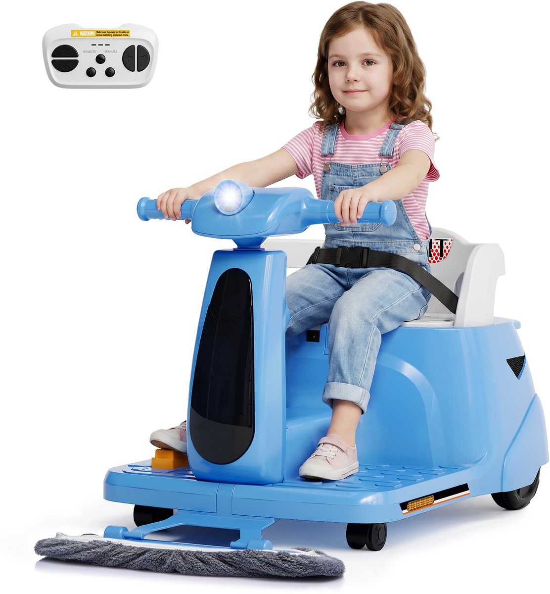 lichtblauwe elektrische kinderauto 12v ride on auto met afstandsbediening voor jongens en meisjes 3 6 jaar tweezitter met veiligheidsgordel vooruit achteruit open laadbak wh502