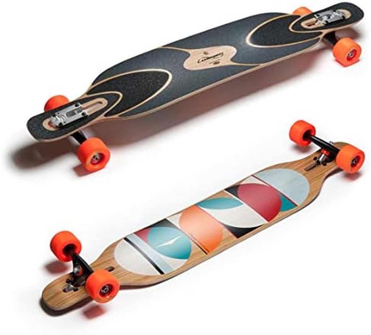 longboard cruiser board stadsvervoer flexibel deck 107 cm natuurlijk
