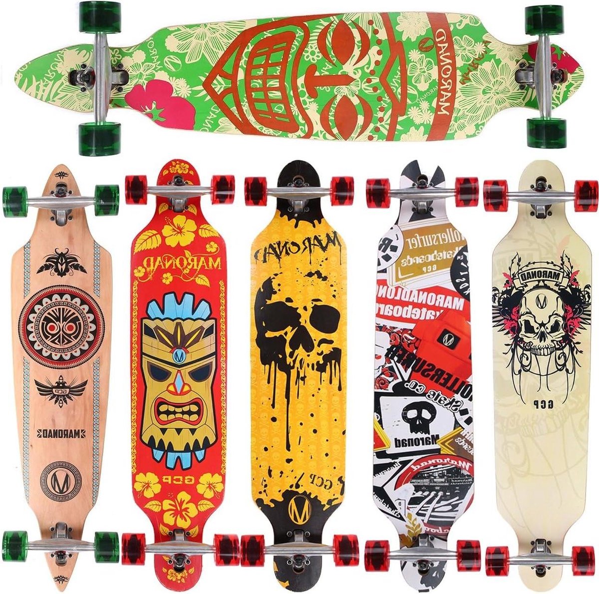 longboard cruiser skateboard street surfen drop through deck 104 cm aruba model