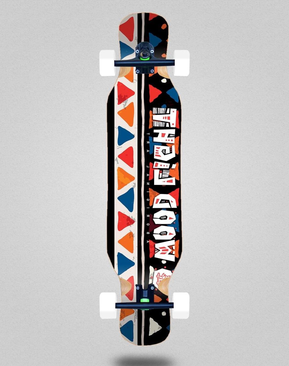 longboard skateboard compleet board cruisen door stad serape line design 46 x 10 inch multicolor