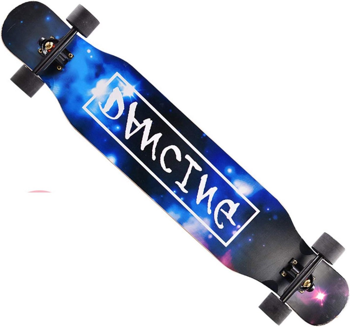 longboard skateboard compleet board vrij rijden dubbele kick tail 46 inch sterrenhemel