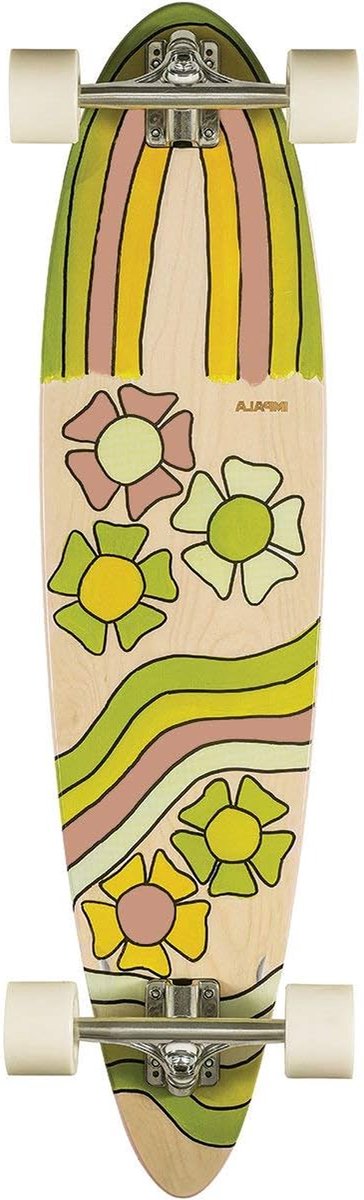 longboard skateboard cruiser board stadse ritten hars esdoorn deck 28 inch groen bloemenprint