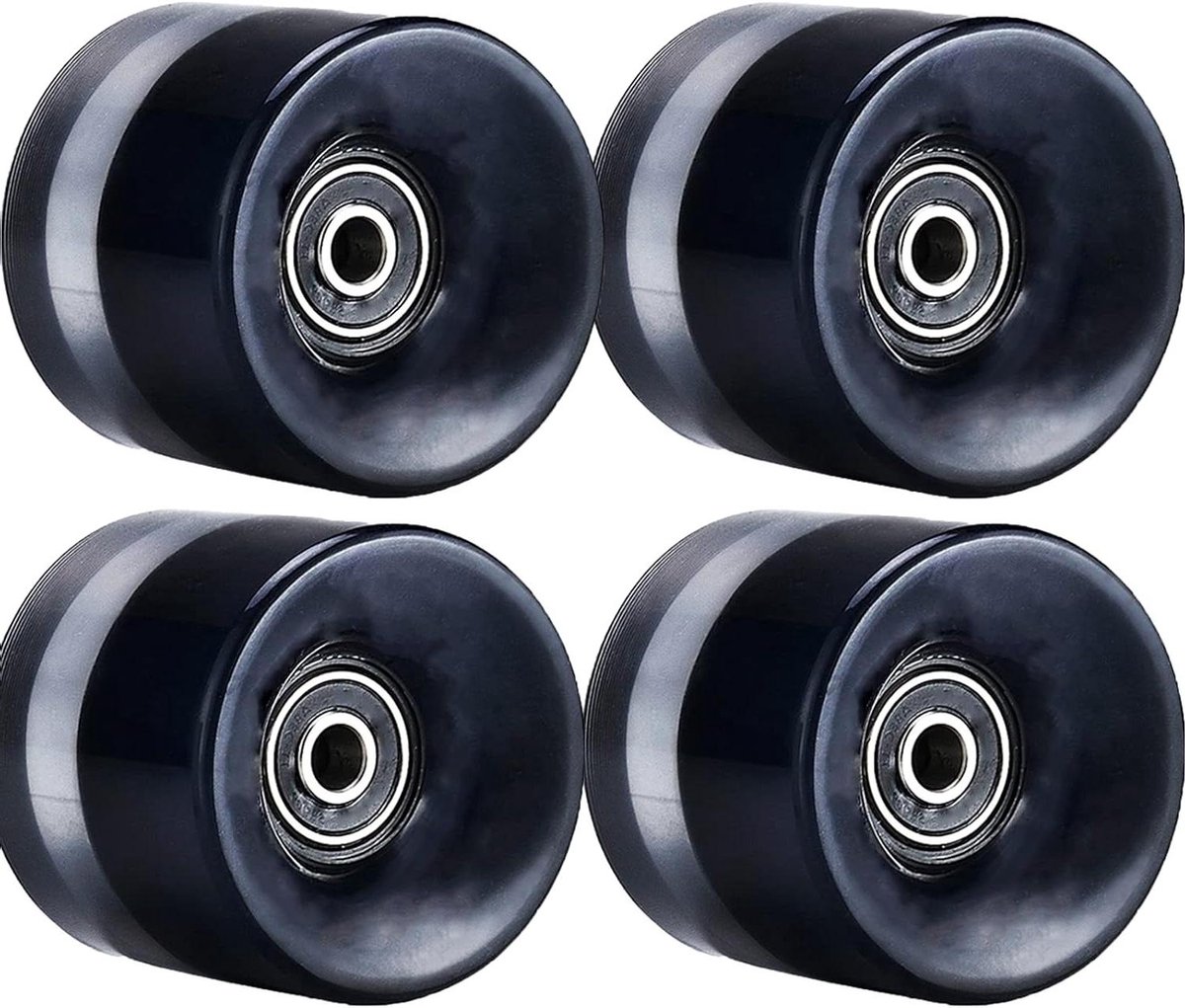 Longboard Wielen - Skate Wielen - Soepel Rijden - Met Lagers - 60mm Set van 4 - Zwart Skateonderdeel kopen online