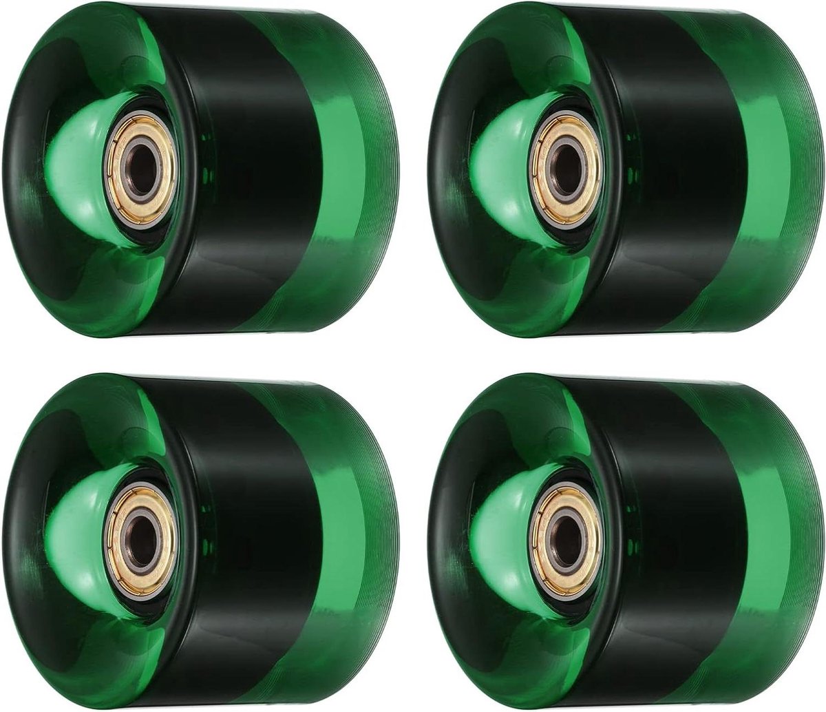 Longboard Wielen - Skateboard Wielen - Skateboarden - Met Lagers ABEC-11 - 60mm - Groen Goud Skateonderdeel kopen online