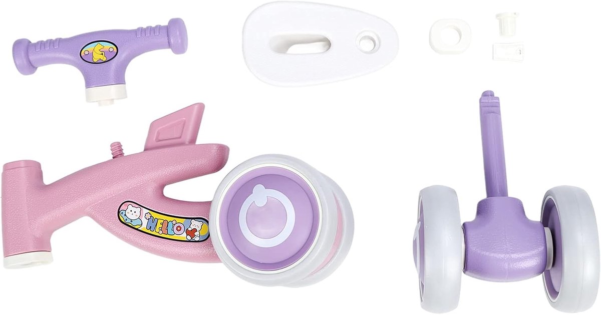loopfiets voor baby s peuter fiets buiten spelen veilig stuurhoek 50 cm lang paars roze