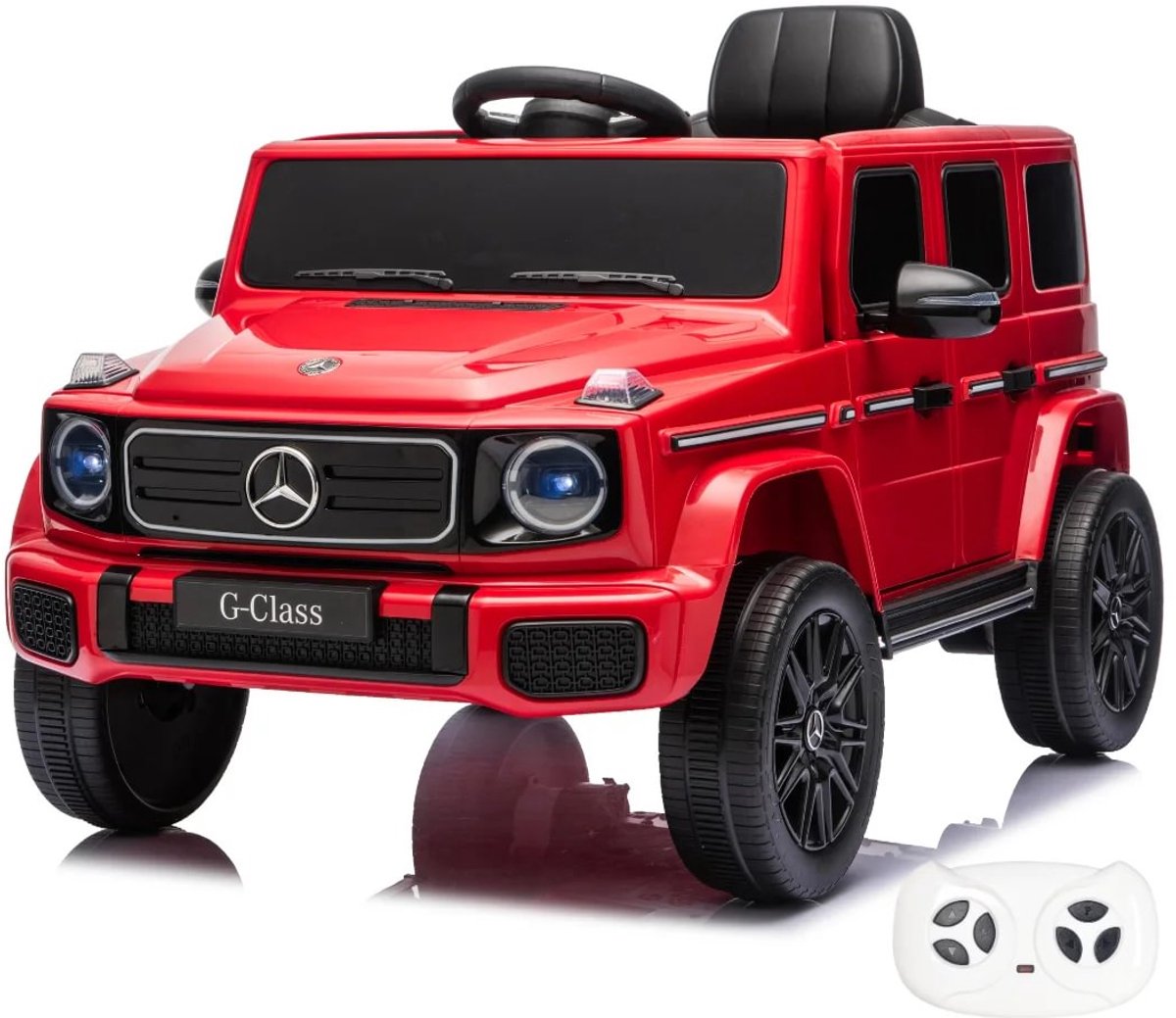 mercedes g580 elektrische kinderauto 12v 1 tot 4 jaar officieel gelicentieerd accuvoertuig met afstandsbediening eva wielen veiligheidsgordel kindervoertuig met werkende deuren mp3 speler rood