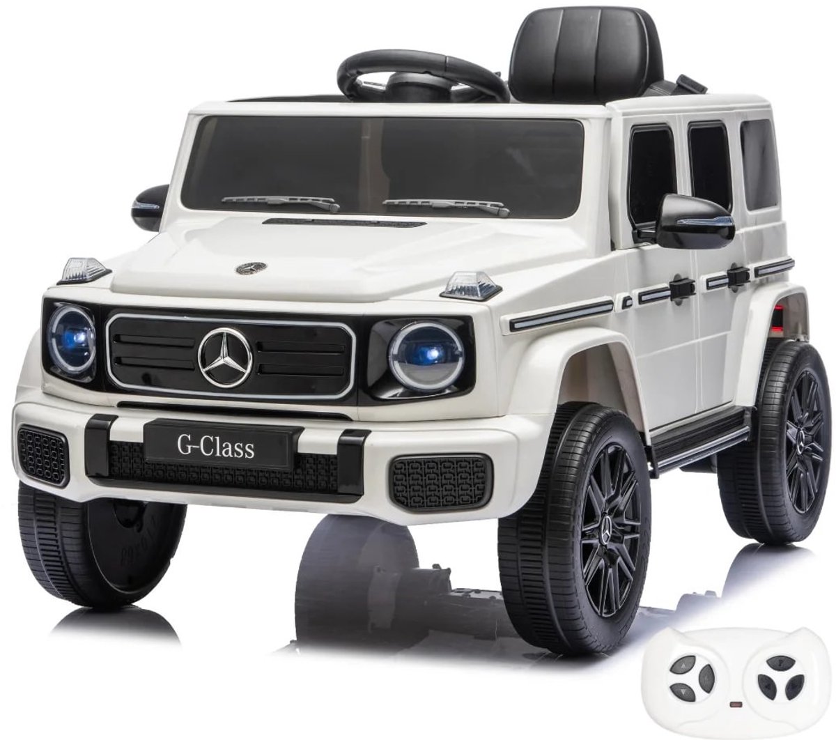 Mercedes G580 Elektrische Kinderauto 12V 1 tot 4 jaar – Officieel Gelicentieerd Accuvoertuig met Afstandsbediening, EVA wielen & Veiligheidsgordel – Kindervoertuig met Werkende Deuren & MP3-speler – Wit Speelgoedaccuvoertuig kopen online