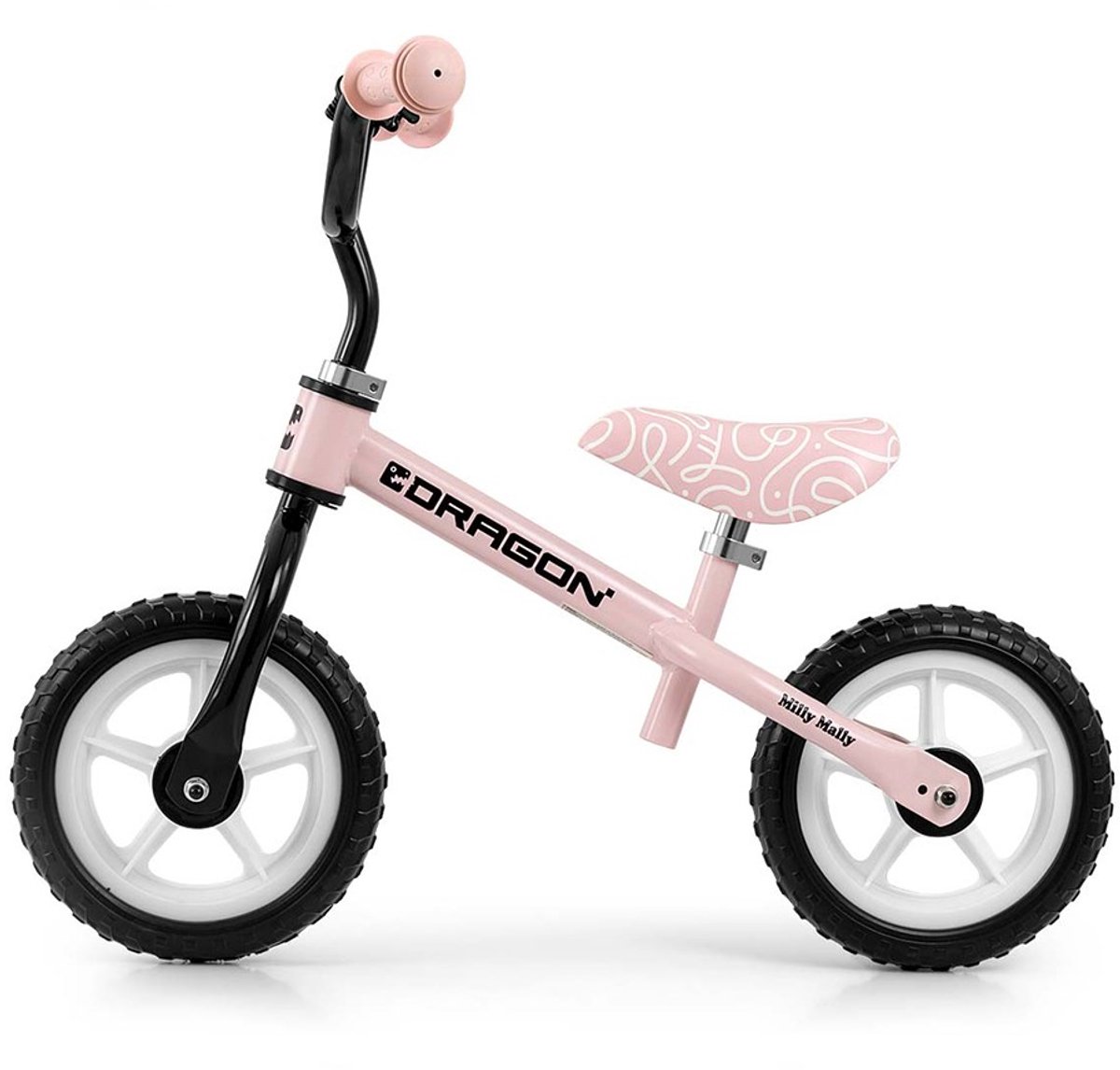 milly mally dragon loopfiets roze 10 inch kinderloopfiets