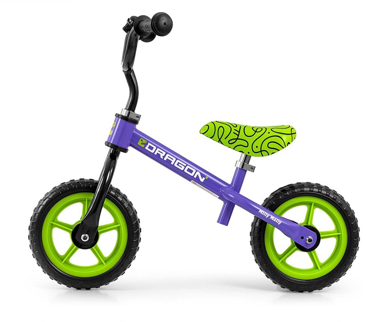 Milly Mally Dragon loopfiets violet 10 inch - Kinderloopfiets Kinderfiets kopen online