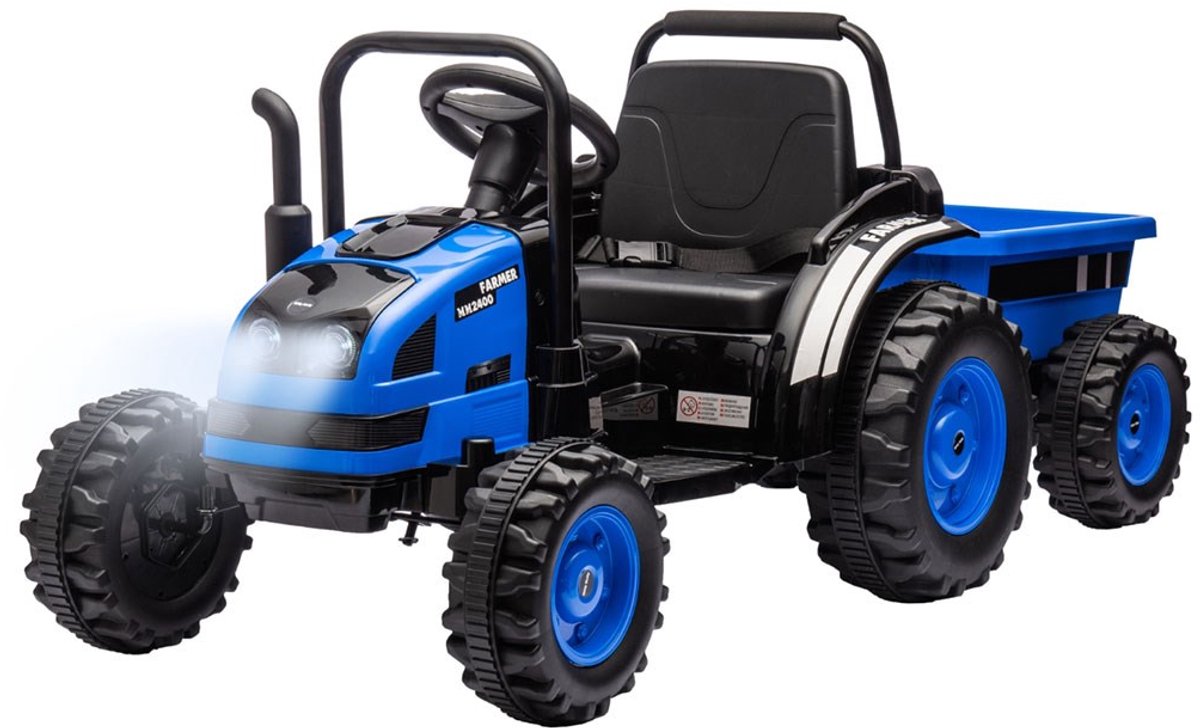 Milly Mally Farmer elektrische tractor 12V blauw - Accutractor Speelgoedaccuvoertuig kopen online
