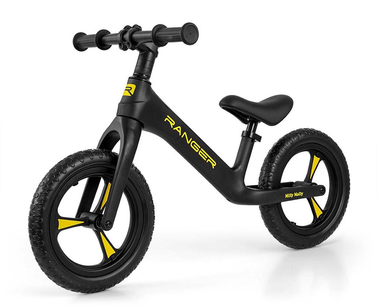 Milly Mally Ranger loopfiets 12 inch zwart - Kinderloopfiets Kinderfiets kopen online