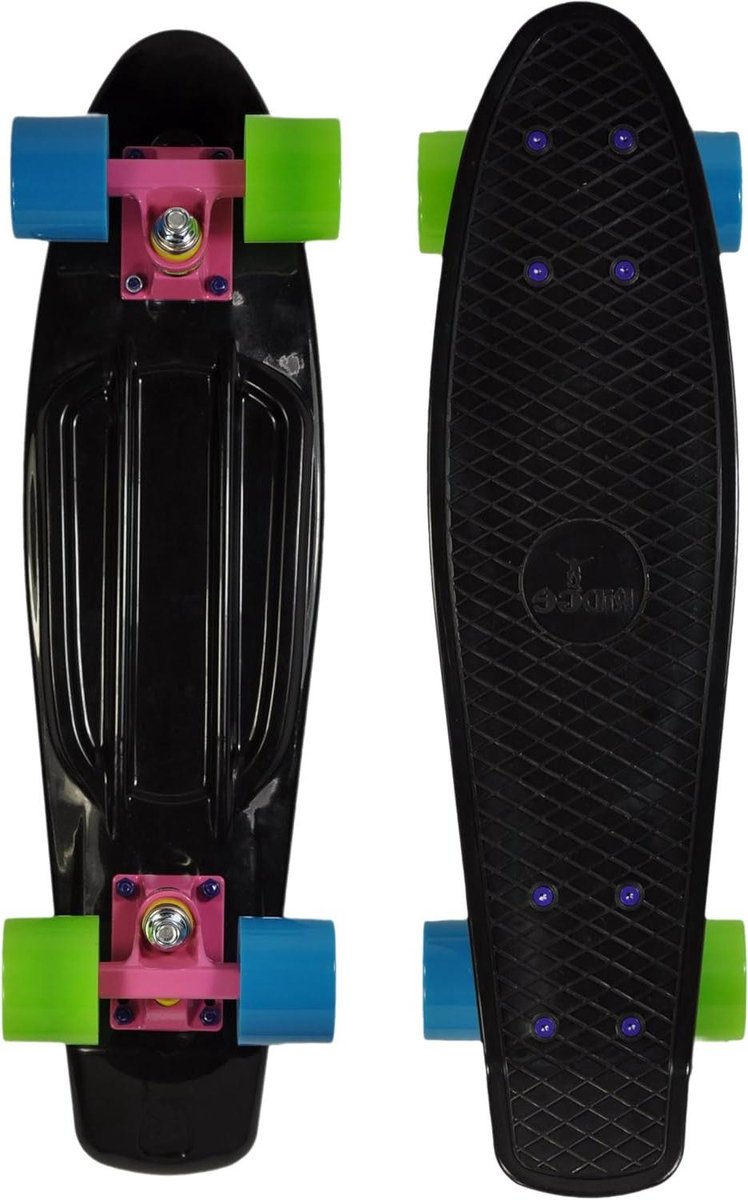 Mini Cruiser Board - Skateboard Compleet - Stad Cruisen - Flexibele Kunststof - 56 cm - Wiel Kleurenmix Skateonderdeel kopen online