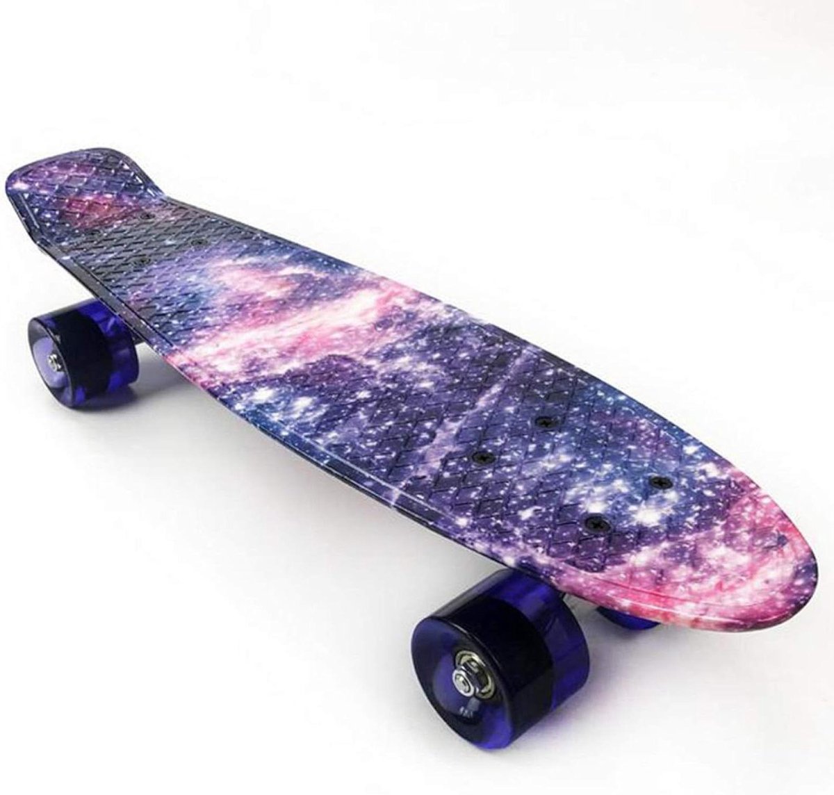 mini cruiser skateboard compleet board buiten rijden led lichtgevende wielen 22 inch blauw