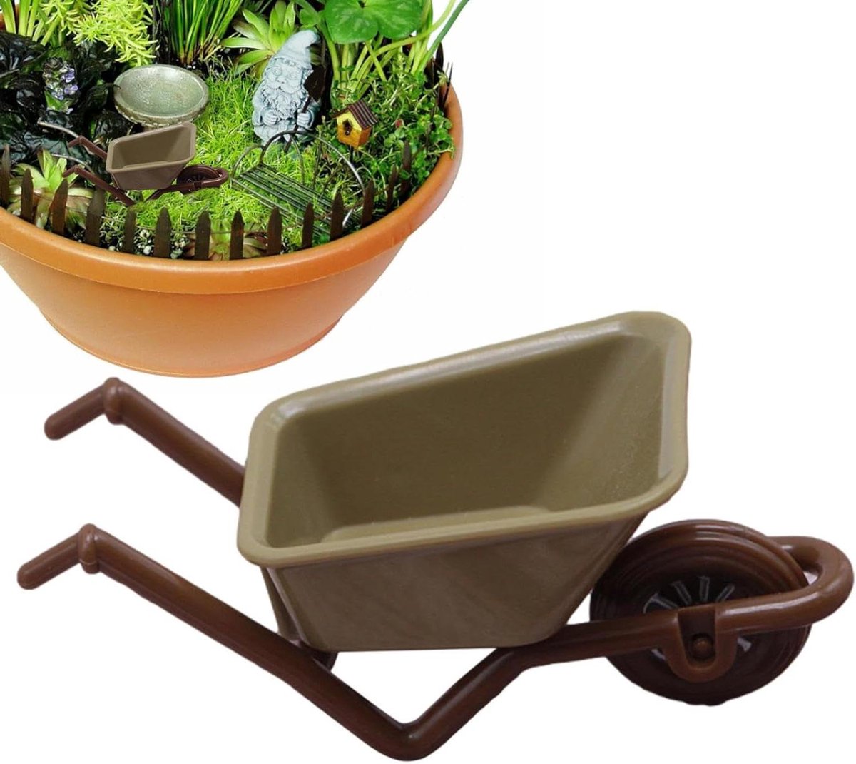 mini kruiwagen decoratie miniatuur wagentje huis decoratie veilig abs materiaal 10 x 6 x 5 cm