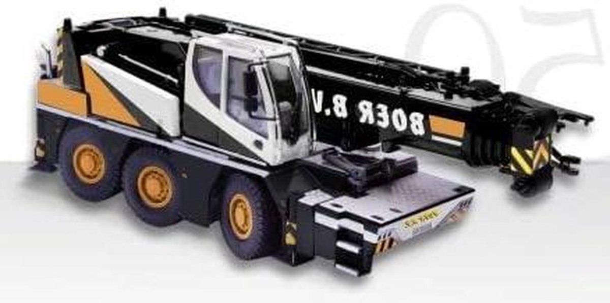 mobiele kraan speelgoedkraan model hobby modelbouw schaal 1 50 3 assen geel