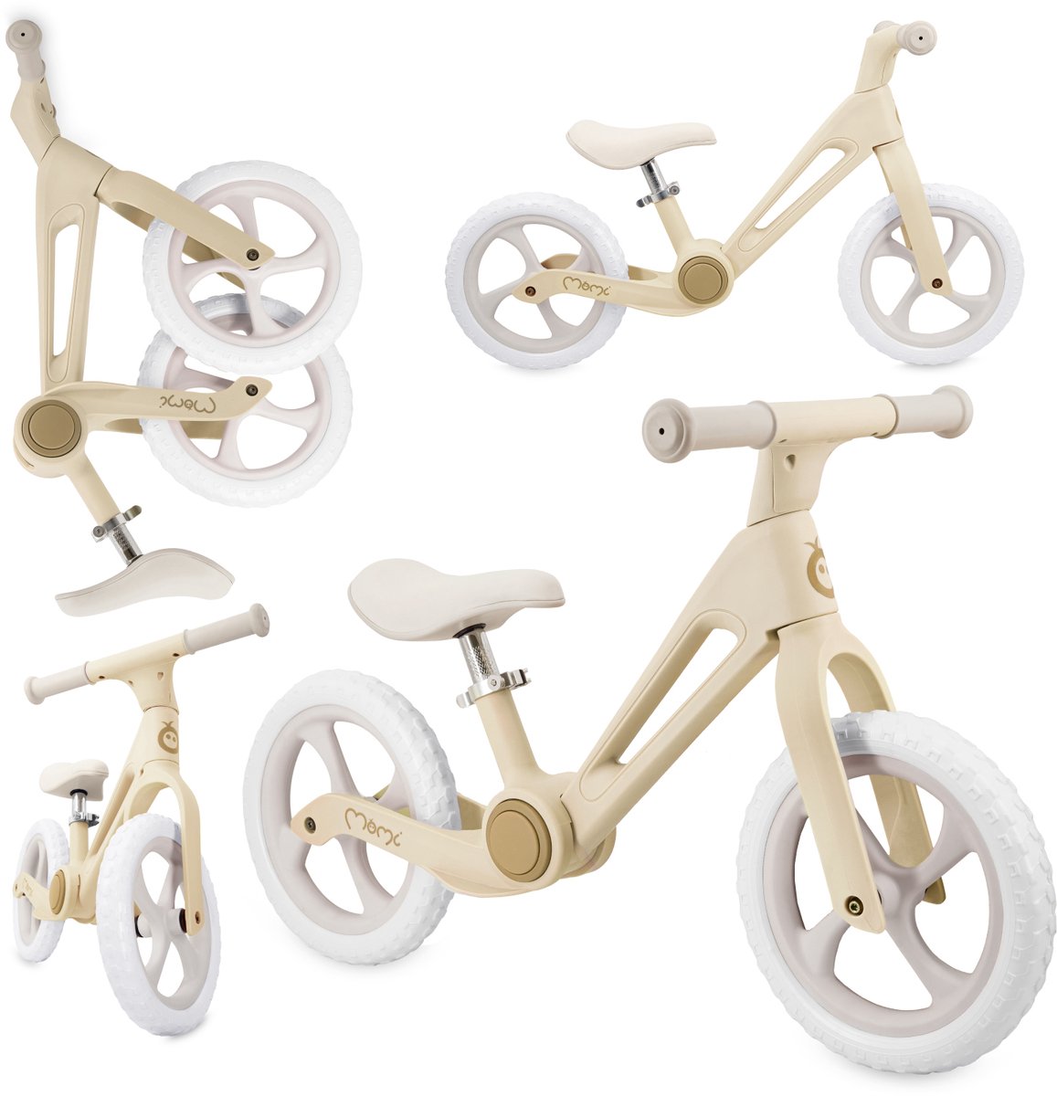 MoMi NORU - Loopfiets - Opvouwbaar - 12 inch - Verstelbaar Zadel - Geel Loopfiets kopen online