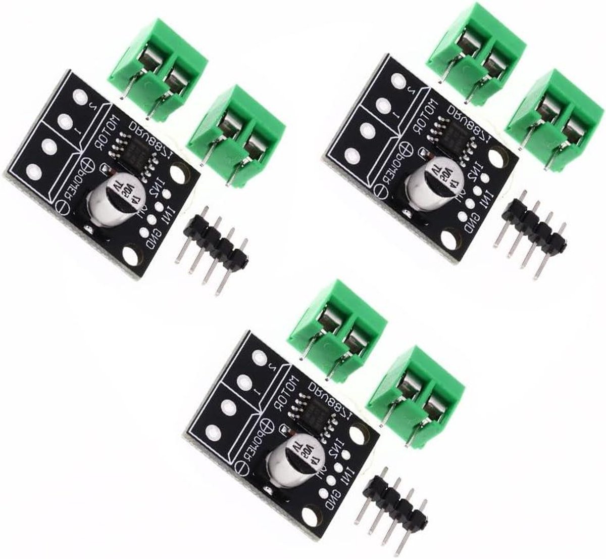 motor driver module h brug controller robotica projecten hoge stroom output 3 stuks zwart