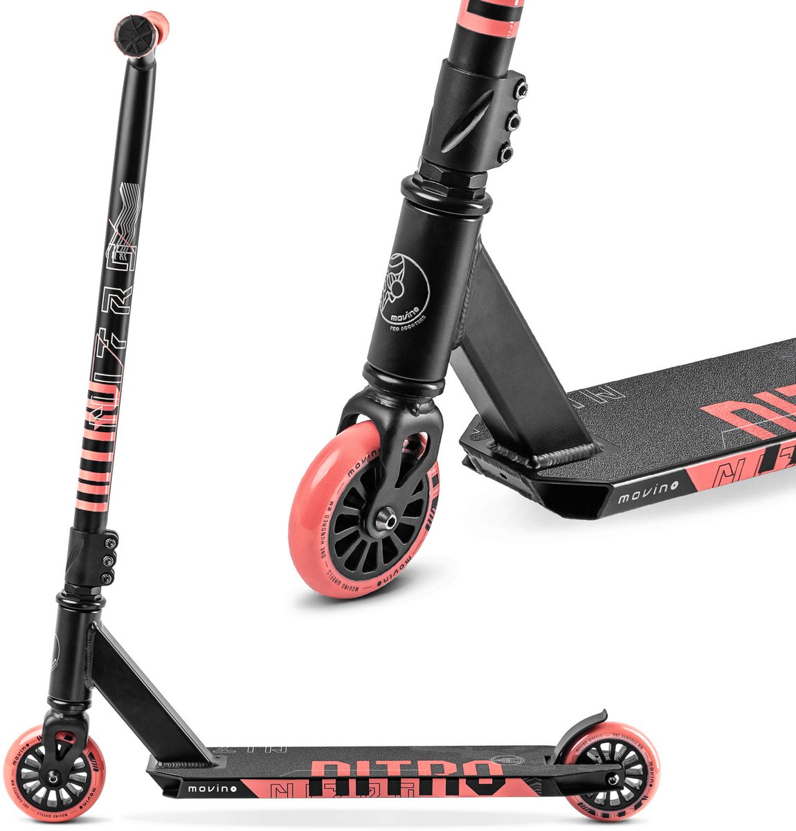 Movino Nitro - Stuntstep - Rood - Flex-remmen - Y-stuur - Peg-cut Step kopen online
