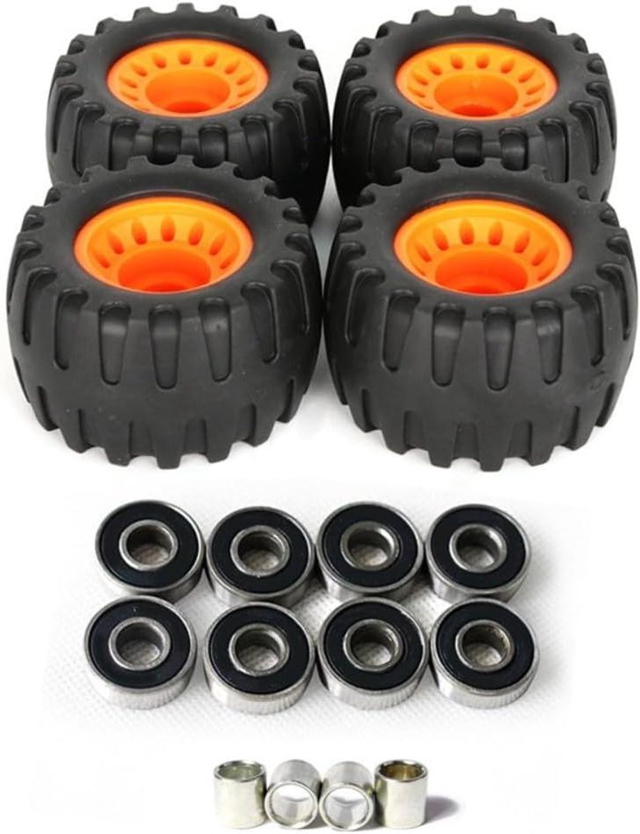 Off-Road Skateboard Wielen - All-Terrain Wielen - Avontuurlijk Rijden - Grove Grip Structuur - 76 x 45 mm - Zwart Skateonderdeel kopen online