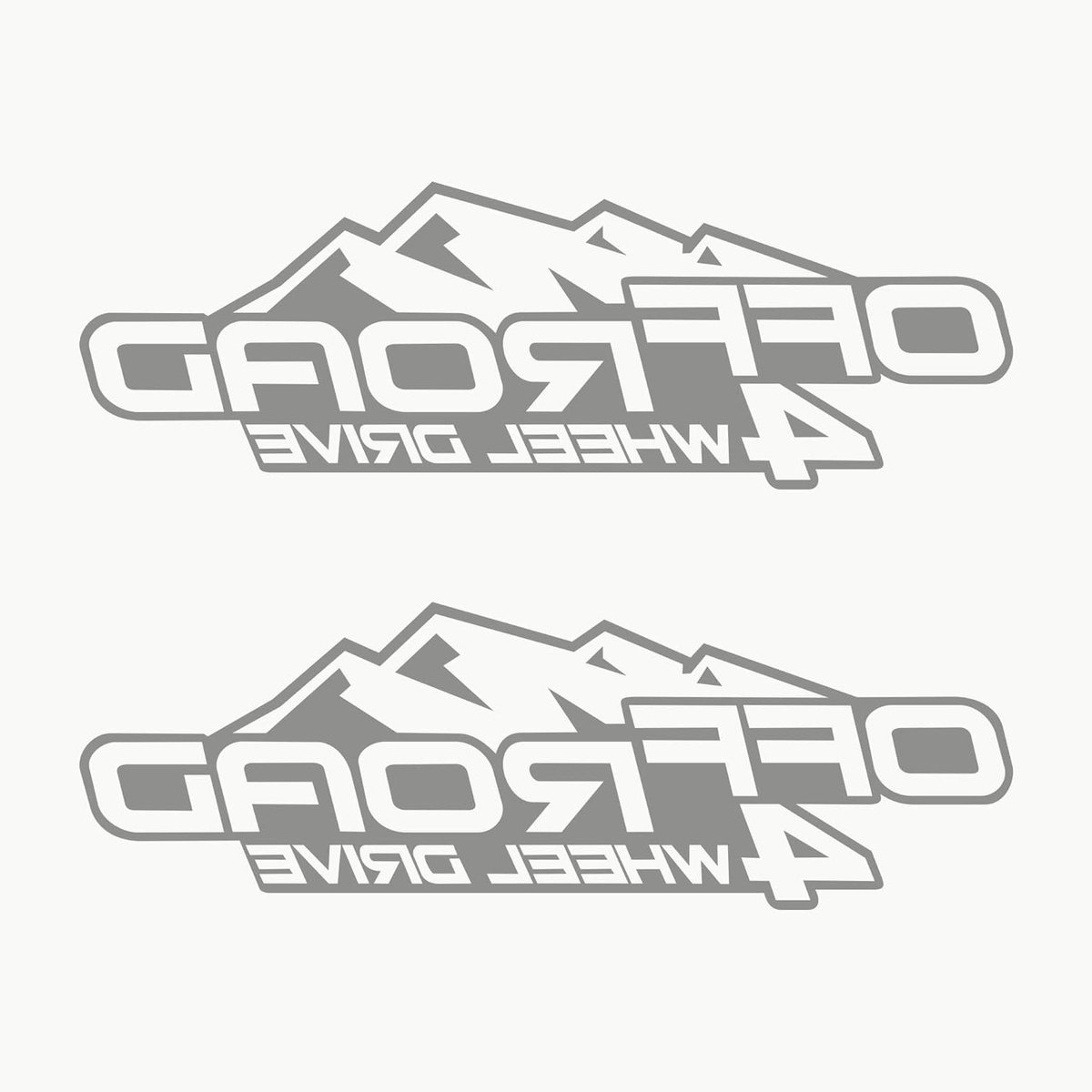 Off Road Stickers - 4x4 Auto Stickers - Voertuig Personalisatie - Buiten Vinyl - 23 x 12 cm - Zilver Buitenspeelvoertuigaccessoire kopen online