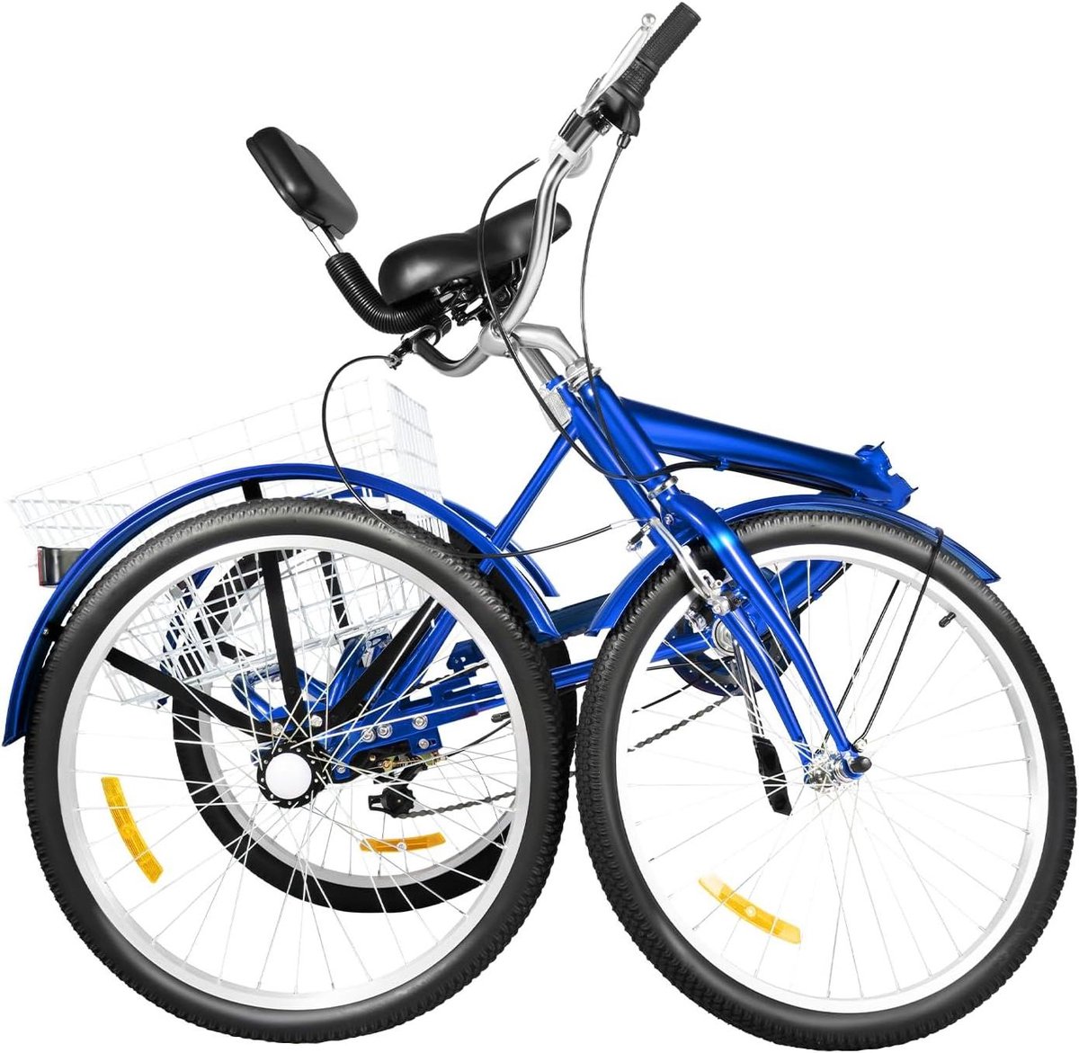 opvouwbare driewieler driewieler volwassenen comfortabel transport 7 versnellingen 24 inch wielen blauw