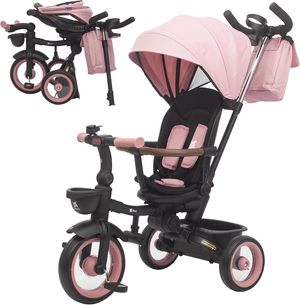 opvouwbare driewieler kinderfiets peutertricycle buiten spelen groeit mee met kind 75 x 50 x 96 cm