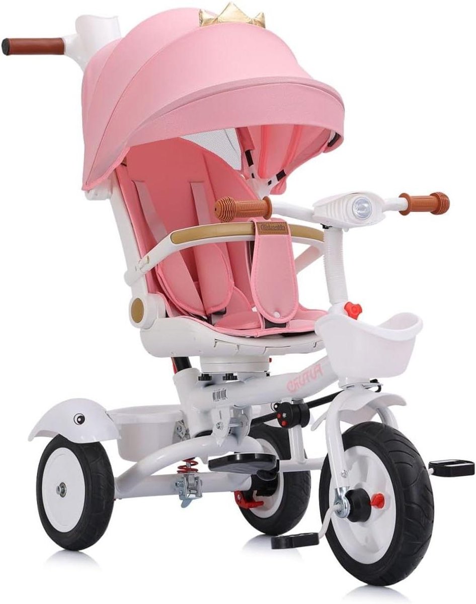 Opvouwbare Driewieler - Kindertricycle - Buiten Spelen - 2-in-1 Functie - 90 x 50 x 95 cm - Roze Driewieler kopen online