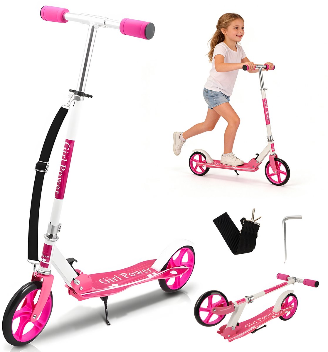 Opvouwbare Kinderstep tot 80 kg - ABEC-7 Lagers - Speelgoed Jongens/Meisjes - Anti-Slip Voetplank - Verstelbaar Stuur - Aluminium - voor Buiten Spelen en Park Step kopen online