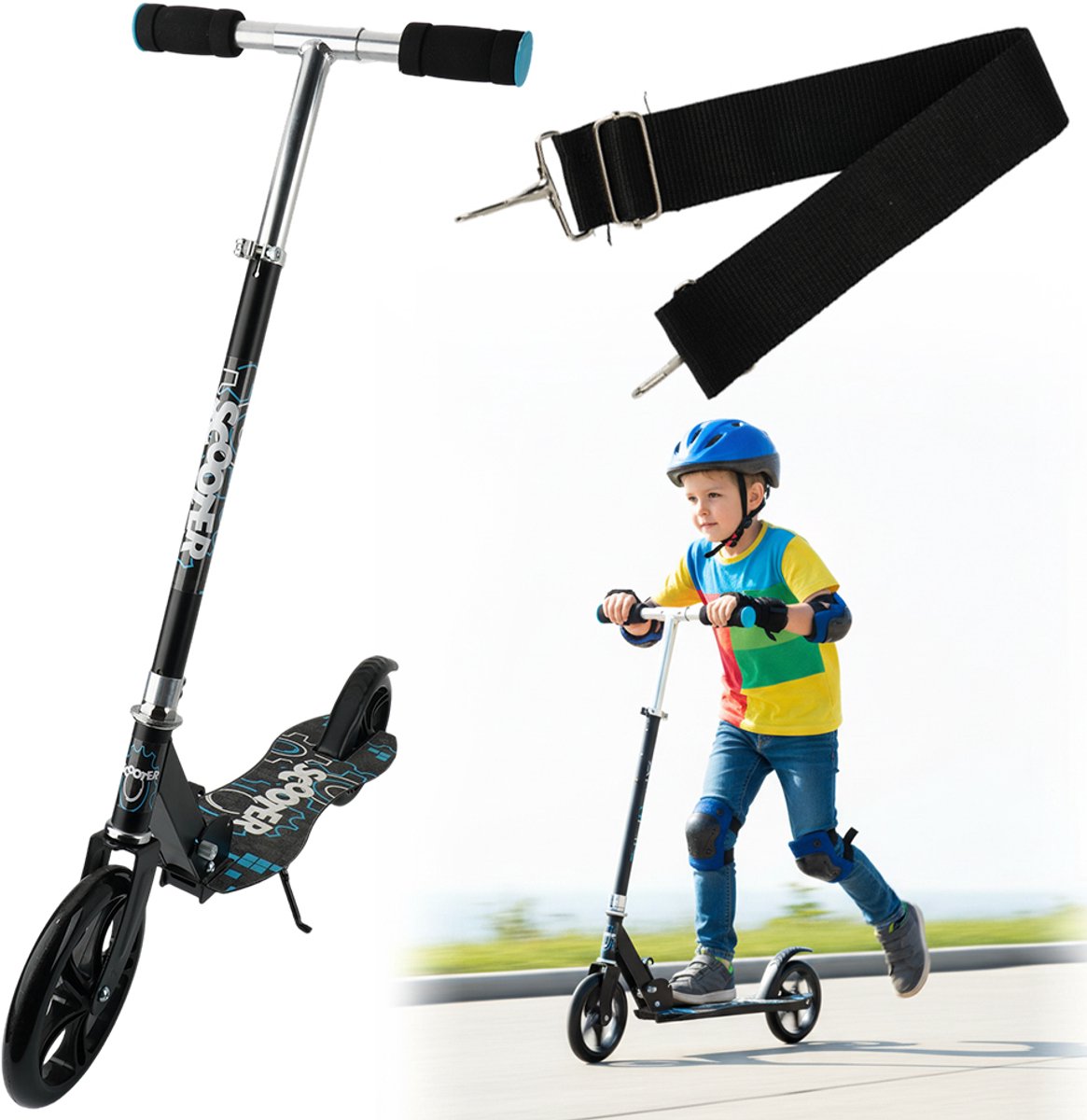Opvouwbare Kinderstep tot 80 kg - Aluminium - Verstelbaar Stuur - ABEC7 Lagers - Achterrem & Modderklep - Anti-Slip Voetplank - Veilig en Meegroeiend voor Buiten Step kopen online