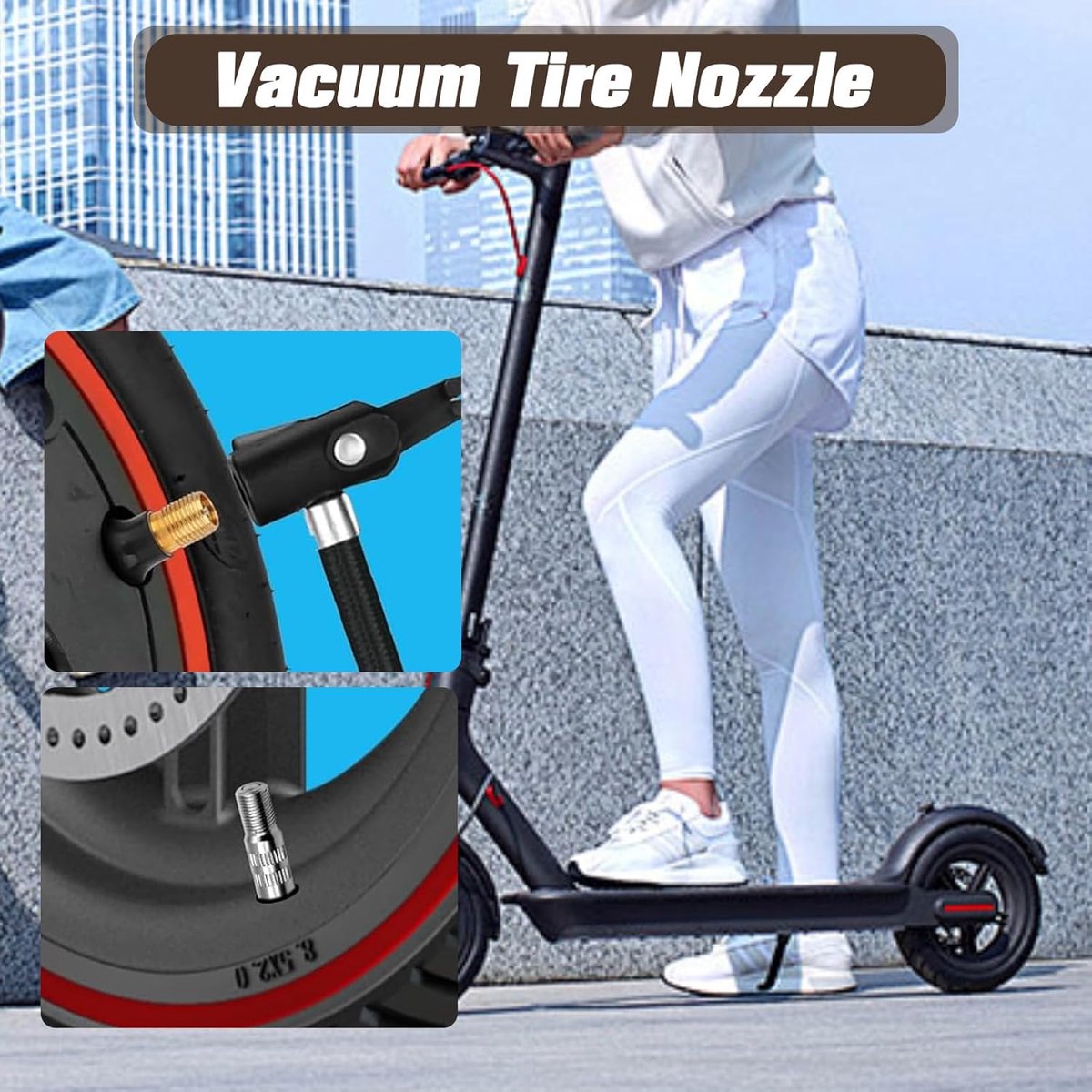Pack of 2 e-scooter valve - tubeless valve en extension valve voor Ninebot Max G30 - G30d/Xiaomi M365, Pro, Pro2, G2, F Series en Running Board VMAX VX2 Buitenspeelvoertuigaccessoire kopen online