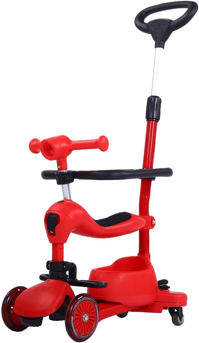 Peuter Driewieler - 3-in-1 Kinderfiets - Buitenplezier - Anti-tip ontwerp - 58 x 34 x 19.5 cm - Rood Driewieler kopen online
