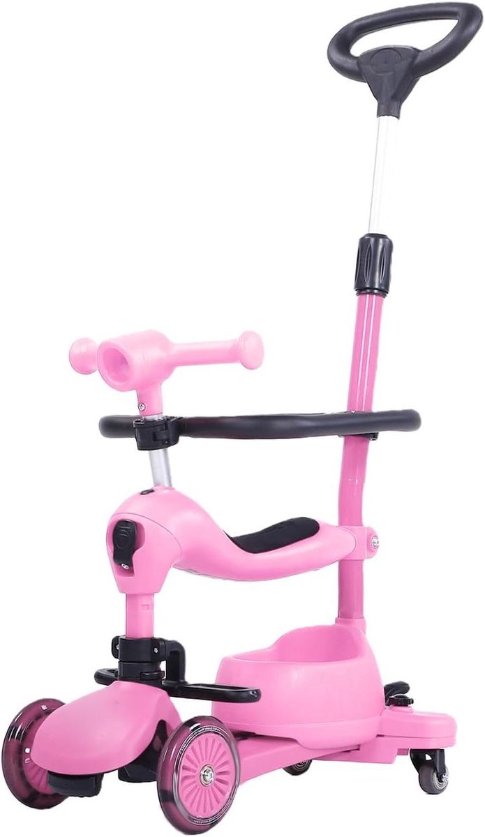 peuterfiets 3 in 1 driewieler kinderfiets actief spelen veilig anti kantel 58 x 34 x 195 cm roze