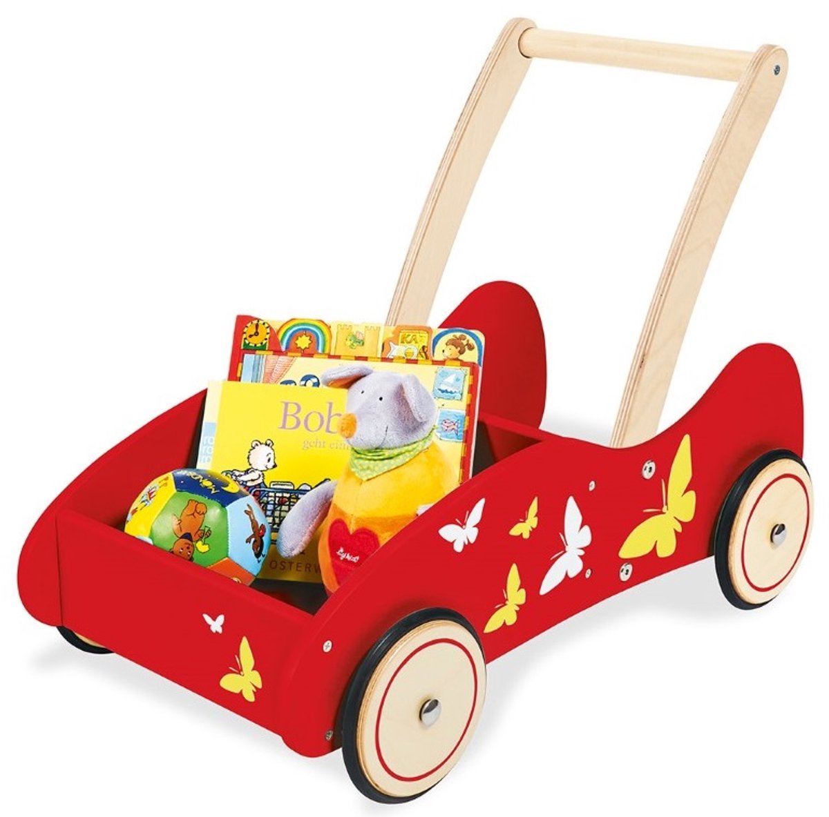 pinolino houten loopwagen kimi rood