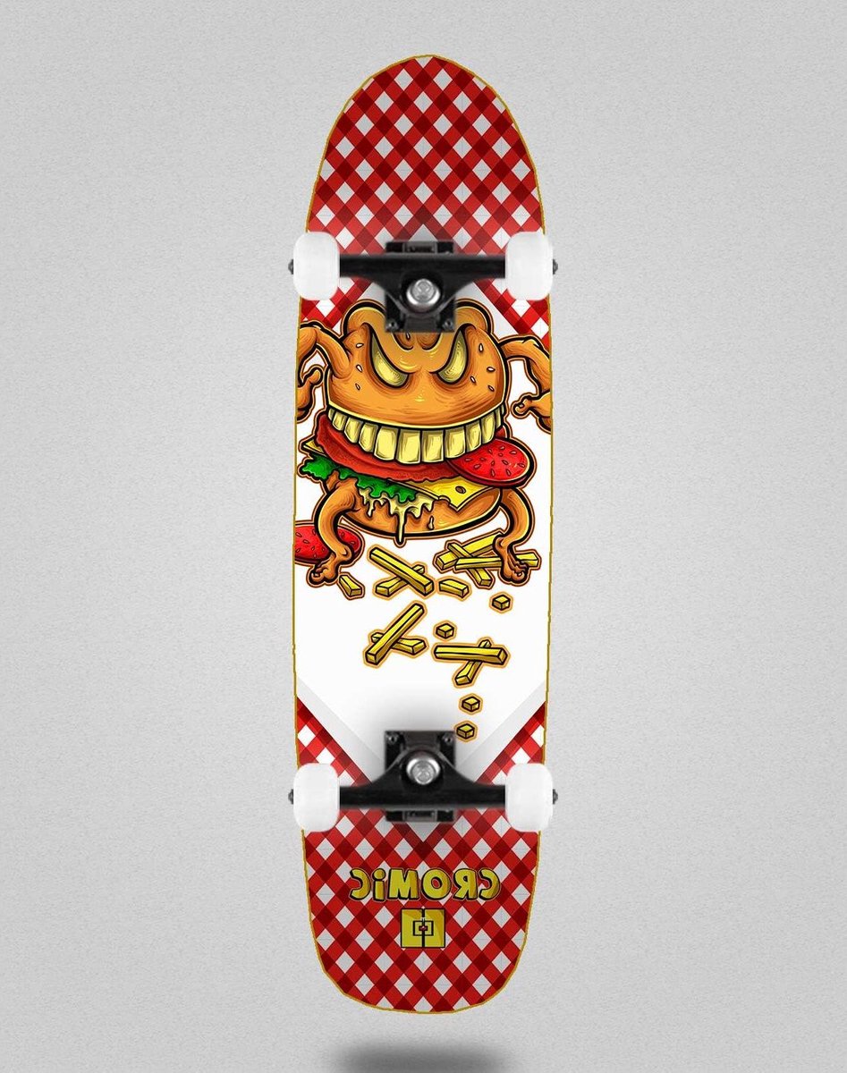 pool skate skateboard compleet skateboard skateboarden cromic burger design 85 inch meerkleurig
