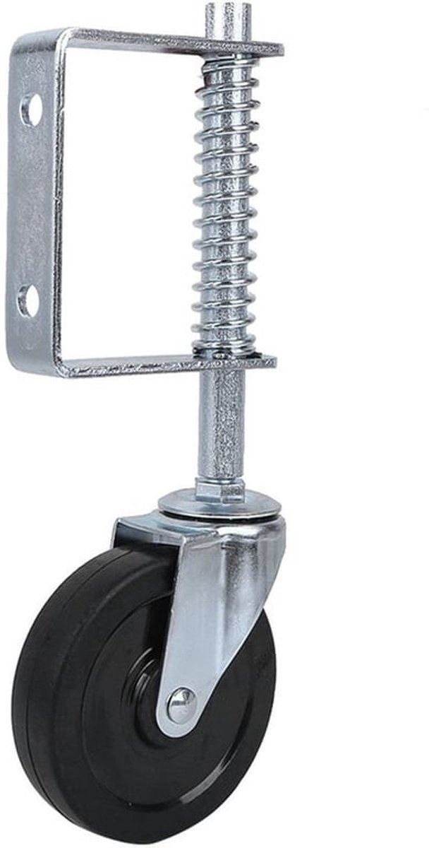 poortwielen 50 kg draagvermogen rubber metaal 100 mm diameter schokbestendig hoogwaardige kwaliteit veermechanisme deurenwielen