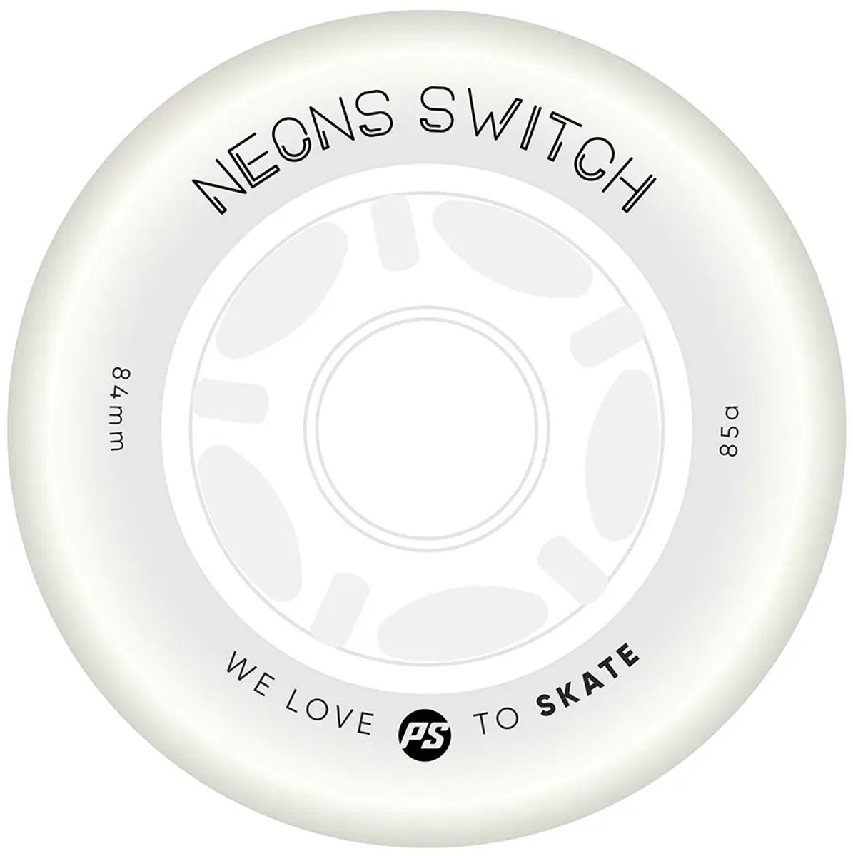 powerslide neons switch schaatswielen 4 eenheden zilver 90 mm 85a