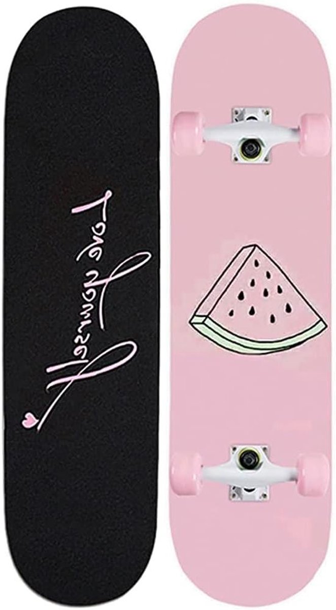 Professioneel Skateboard - Compleet Board - Buiten Sporten - 7 Laags Esdoornhout - 80 Cm Lang - Zwart Skateonderdeel kopen online