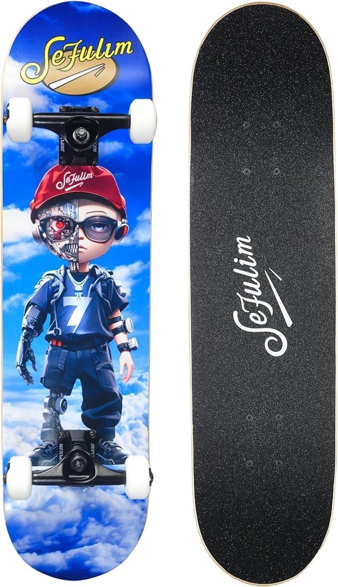 Professioneel Skateboard - Compleet Skateboard - Straat Skateboarding - 7 Laags Maple Deck - 31 x 8 Inch - AI Boy Skateonderdeel kopen online