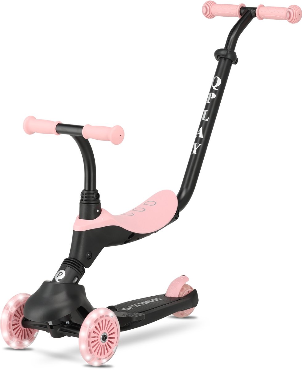 qplay sema evo kinderstep 6 in 1 step led wielen roze