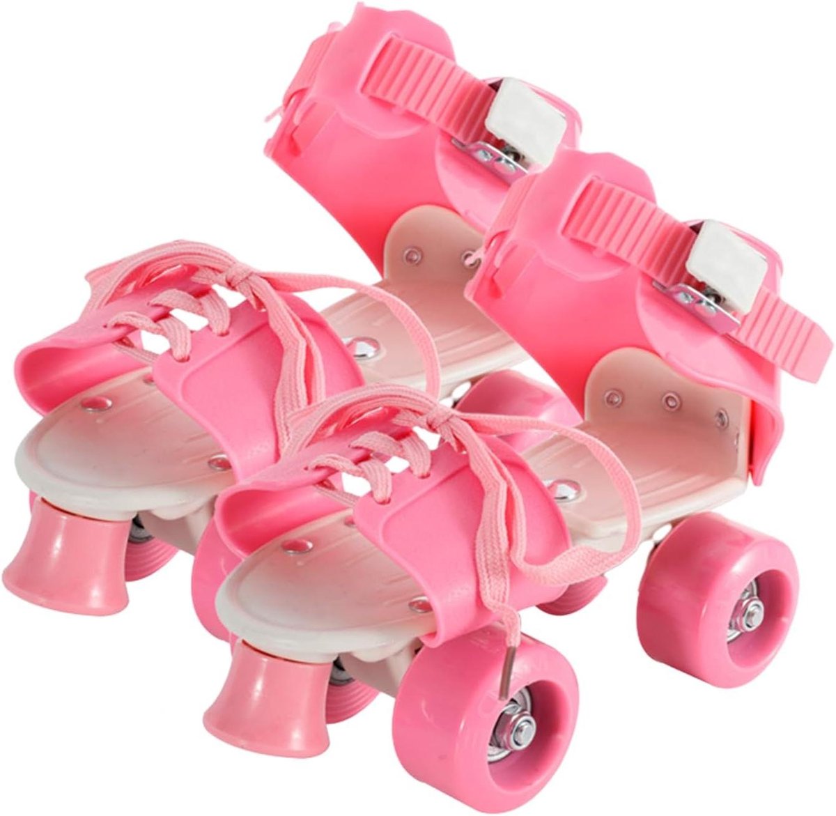Quad Rolschaatsen - Dubbele Rij Skates - Buiten Recreatie - Direct Over Schoenen - Verstelbaar - Roze Rolschaatsen kopen online