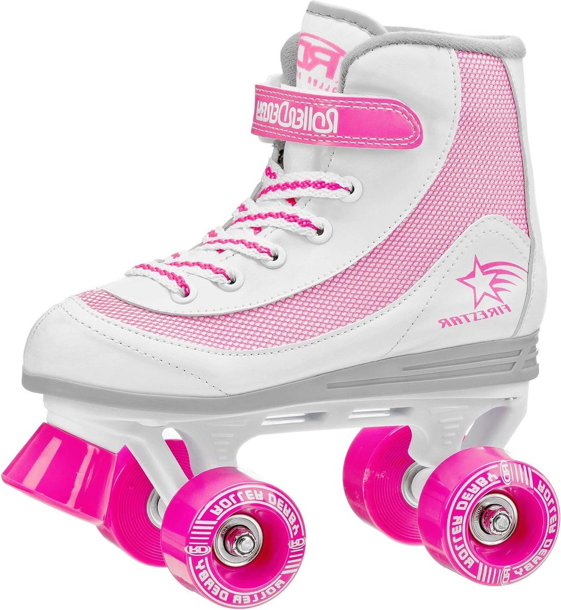 Quad Rolschaatsen - Meisjes Schaatsen - Lekker Skaten - Lichtgewicht Frame - US 4 - Wit/Roze Rolschaatsen kopen online