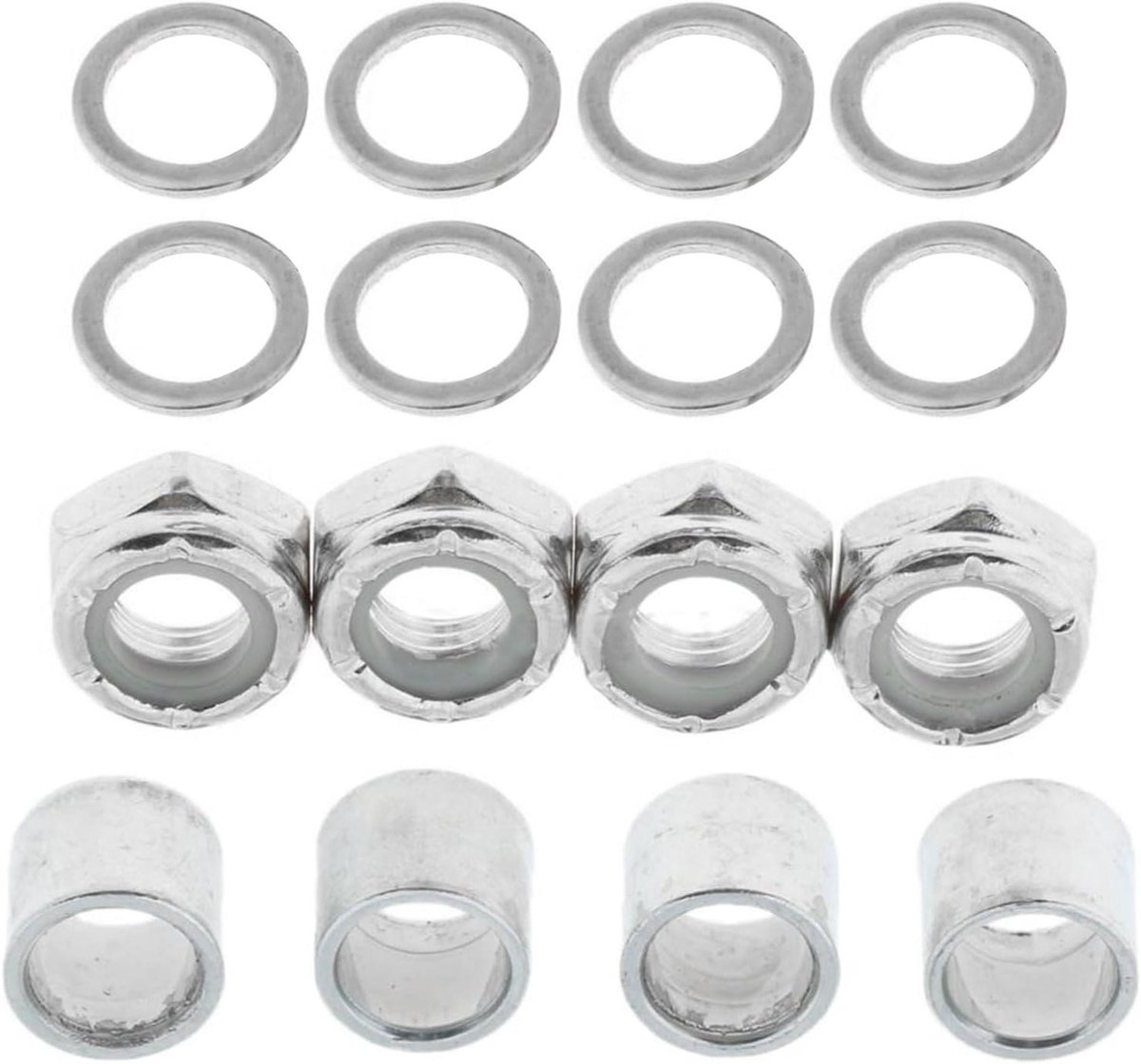 reparatieset skateboard trucks moeren en spacers onderhoud skateboard verbeterde lagerprestaties set van 10 zilver