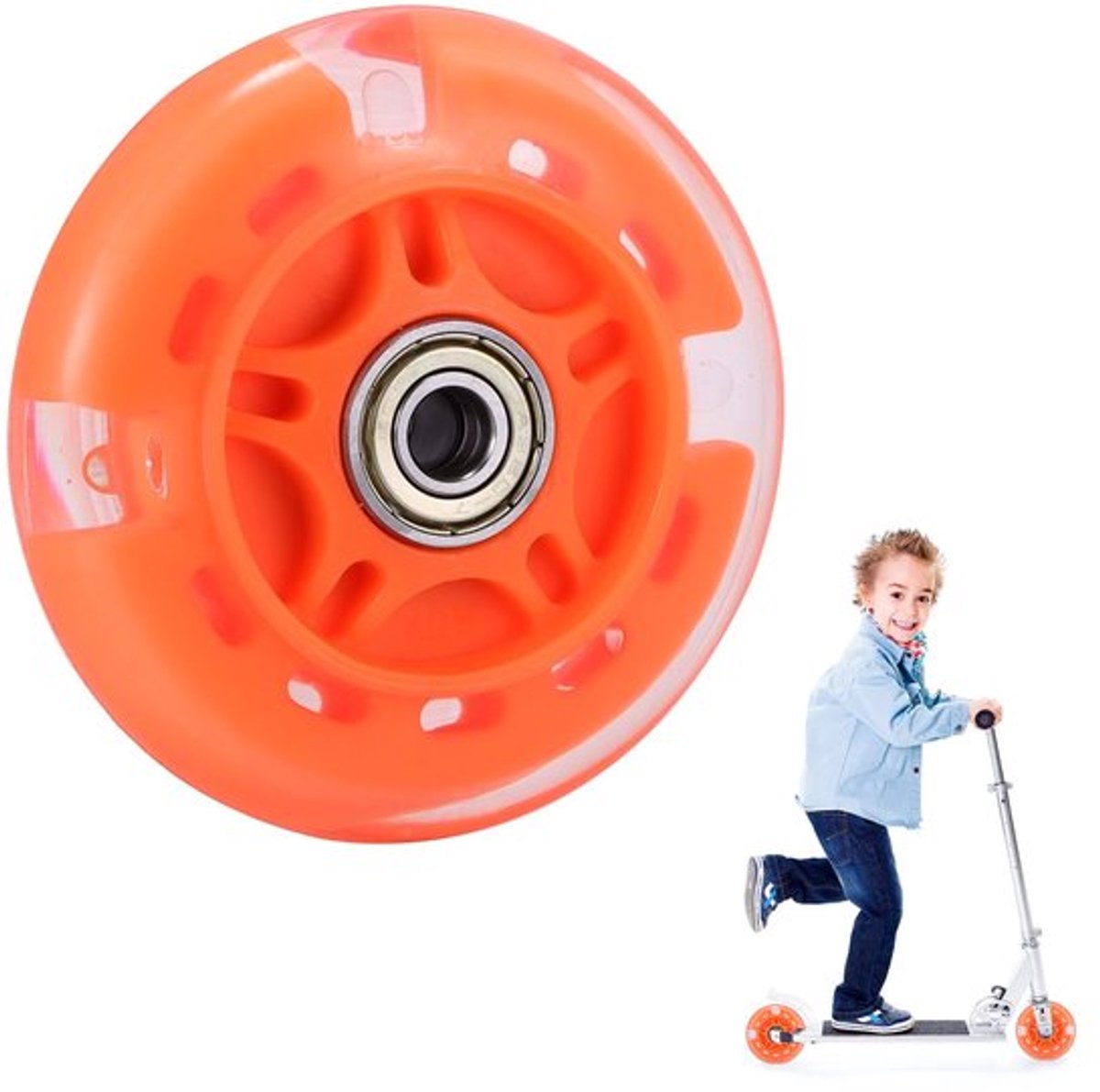 reservewielen 80 mm led flash wiel skate wielen knipperende rollichten abec 7 voor kinderen jongeren geschikt voor mini maxi steppen scooterwielen